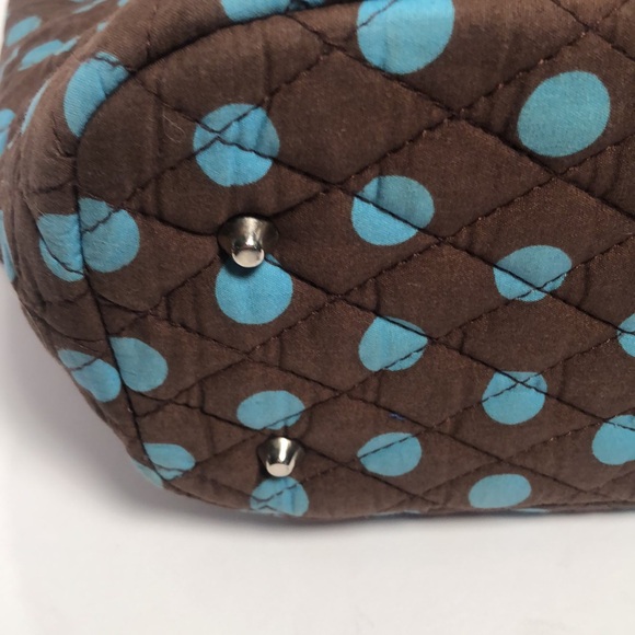 Woman’s blue & brown Belvah spring polka dot bag - Picture 10 of 15